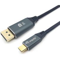 Equip - Adapterkabel - USB-C (M) zu DisplayPort (M) - Thunderbolt 3 / DisplayPort 1.4 - 2 m - unterstützt 4K 60 Hz (3840 x 2160), unterstützt 8K 60 Hz (7680 x 4320), unterstützt 2K 144 Hz (2560 x 1440), unterstützt 1080 Pixel 240 Hz (1920 x 1200) - Schwarz