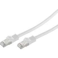 IT-BUDGET Patchkabel - Cat. 6A mit Rohkabel Cat.7 - S/FTP - PIMF - halogenfrei - weiß, 0,5 m