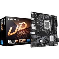 Gigabyte H610M D3W Mainboard - Unterstützt Intel Core Prozessoren der 14. Generation, 5+1+1 Phasen VRM, bis zu 5600MHz DDR5, 1xPCIe 3.0 M.2, 1GbE LAN, USB 3.2 Gen 1, Intel, LGA 1700, Intel® Celeron®, Intel Core i3 12th Gen, Intel Core i3 13th Gen, Int