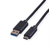ROLINE - USB-Kabel - USB Type C (M) - 9-polig USB Typ A (M) - 50 cm (USB 3.1) - geformt - Schwarz (11.02.9010)