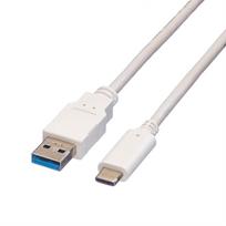 VALUE - USB-Kabel - USB 3.0 (M) bis USB Typ C (M) - 5 V - 900 mA - 1 m - weiß (11.99.9011)
