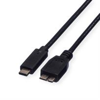 ROLINE - USB-Kabel - USB Typ C (M) bis Micro-USB Type B (M) - 50 cm - Schwarz (11.02.9005)