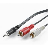 Value 11.99.4341 Jack audio connection cable (1x 3.5 mm jack plug - 2x RCA plug) 1.50 m black shield