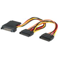 Roline hard drive connection cable (2x SATA power socket 15-pin - 1x SATA power plug 15-pin) 0.30 m