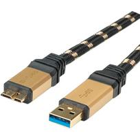 ROLINE Gold USB 3.0 Kabel, USB A Stecker - USB 3.0 Micro B Stecker 2,0m (11.02.8879)
