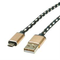 ROLINE 11.02.8820 USB Kabel 1,8 m USB 2.0 USB C Micro-USB B Schwarz - Gold (11.02.8820)