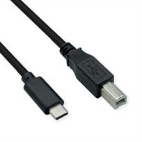ROLINE USB 2.0 Typ C Kabel, C - B, ST/ST, schwarz, 4,5 m (11.02.8338)