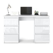 Rašomasis stalas Hurtownia-Mebli Ofi, Blizgi Balta, 120 cm, Skandinaviškos modernus loft