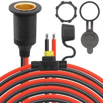 CERRXIAN /24V Fiksuoto sriegio automobilio žiebtuvėlio lizdo prailginimo laidas, 20A 13AWG Vandeniui atsparus žiebtuvėlio lizdo moteriškas pakeitimo laidas (2 mln) 2 meters