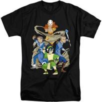 LOGOVISION Avatar The Last Airbender Team Avatar Elements Unisex Adult Tall T Shirt S juoda