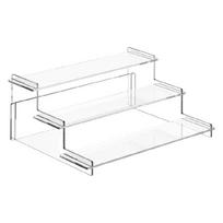 Multiple Level Clear Perfume Shelf Bathroom Vanity Organizers Sturdy Acrylic Display Structure S