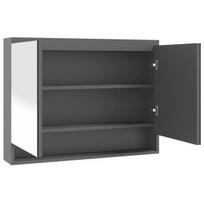 Veidrodinė vonios spintelė, pilkos spalvos, 80x15x60cm, MDF CFE5801550