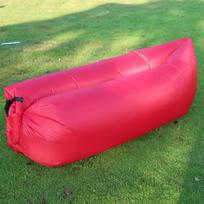 Portable Single Person Lazy Inflatable Sofa Air Sofa Bed Folding Camping Sleeping Bag for Outdoor Beach Comfortable Rest raudona