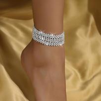 Light Luxury Jewelry Claw Chain Anklet Beach Fashion Super Flash Multi-Layer Full Of Diamonds Women'S Simple And Elegant Accessories