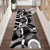 Juodas Baltas Kilimas Kilimas Geometrinis Raštas Minkštas Patvarus Neslystantis Akimirksniu Pagerinkite Nuobodų Holo Miegamojo Dekorą 40X120CM gray