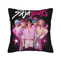 Saja berniukai Kpop Medžiotojai Demonas Jinu Abby Paslaptinga pagalvės užvalkalas Spausdintas pagalvės užvalkalas Dekoratyvinis pledo pagalvės užvalkalas Namų kvadratas double sided printing:30x30cm 12x12in balta