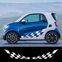 2 vnt. Automobilio durų šoninės grotelių vinilinės plėvelės lipdukai Mercedes Benz Smart Fortwo W453 W451 lenktyniniam automobiliui kėbulo dekoras lipdukas Colorful Laser