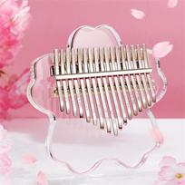 Cherry Blossoms Shape Kalimba Thumb Piano 17/ 21-Tone Acrylic Finger Piano Keyboard Instrument Transparent 17 Tones + Gifts