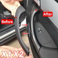 Anglies pluošto vidinių durų rankenėlės išorinio dangtelio apdailos pakeitimas BMW X1 F48 F49 2016- X2 F39 2017- Automobiliui Black Left