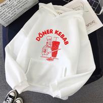 Doner Kebab Weed Hoody Moteriškas su gobtuvu Madingas Hip Hop Ilgomis Rankovėmis Megztinis Moteriškas Džemperis Streetwear Džemperis Unisex Drabužiai S