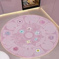 Pink Rose Floor Mat, Luxurious Furniture Carpet Decoration Small Rugs for Bedroom Kitchen Mats for Floor Rugs Living Room 40X40cm