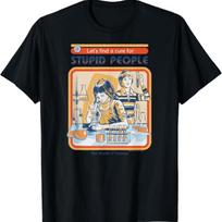 Išgydykime kvailius Lab Retro T-shirt su tamsiu humoru S juoda