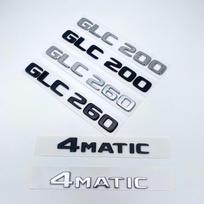 3D ABS chromo juodos raidės GLC260 GLC300 GLC350 GLC220d GLC350e 4Matic emblema Mercedes Benz GLC X253 automobilio bagažinės lipdukas 4Matic matinė juoda spalva