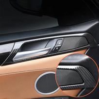 4 vnt. Anglies pluošto automobilio interjero durų rankenos dangtelis, apdailos dubenėlio lipdukas, ABS apdaila, automobilio aksesuarai BMW X3 F25 X4 F26 B