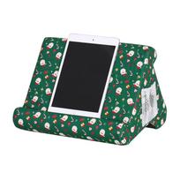 Kelių kampų minkštos pagalvės pagalvės pagalvės antgalio stovas, skirtas iPad, planšetiniams kompiuteriams, el. skaitytuvams, išmaniesiems telefonams, knygoms ir žurnalams. With pocket juoda