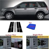 6 vnt. Anglies pluošto langų apdailos dangtelis BC stulpelio lipdukas Tinka Land Rover Lr2 Freelander 2 2006-2015 Poliruotas stulpelis Bright black