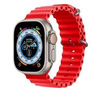 Silikoninės pakaitinės laikrodžio apyrankės, suderinamos su Iwatch Ultra Series 7 6 5 3 Se 8 38/40/41mm raudona