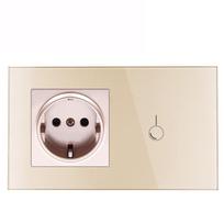 „Smart Switch“ lizdas, grūdintas stiklas, sieninis jutiklinis valdymo jungiklis, skirtas namų biurui German +1 touch