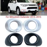 Skirta Mitsubishi Outlander 2013 2014 2015 Automobilio ABS Sidabrinė Juoda Priekinio Buferio Rūko Žibinto Lempos Dangtelio Rėmelis Apdailinė Dalies Korpusas Gaubtas silver left