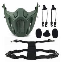 Tactical Half Face Protective Mask Outdoor Combat Cs Wargame Covers Equipment Breathable Cosplay armijos žalia spalva