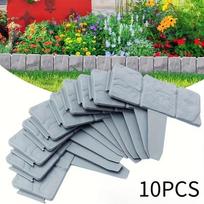 10 VNT. Sodo tvoros lentelė - Lengvas montavimas Lauko kraštovaizdžio kraštas su dekoratyviniu krašto dizainu, Vejos kraštas, Lengvai montuojama tvora 10PCS
