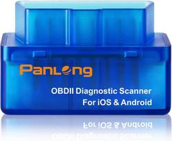 obd2 BLUETOOTH OBD2 diagnostikos įrankis skaitytuvas, suderinamas su IOS/Android, obdII skaitytuvas, traukinio diagnostikos patikra mėlyna