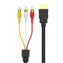 1080P HDMI vyriškas į 3 RCA vaizdo ir garso adapterio laidas Vaizdo garso keitiklis juoda