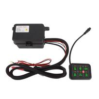 6 jungiklių 12V panelė, reguliuojama, aliuminio korpusas, 720W 60A, LED šviesos juostos grandinės valdymo dėžutė, automobiliui, sunkvežimiui, valčiai, UTV, ATV žalia šviesa spalva