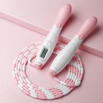 Adjustable Soft Bead Jump Rope for Children - Beginner and Student Exercise Rope geltona/mėlyna