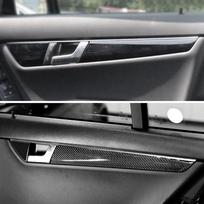 Automobilio anglies pluošto vidinės durų rankenos skydelio juostelės apdailos dangtelis Mercedes Benz C klasės W204 2007 2008 2009 2010 2011 2012