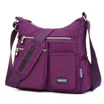Moteriška rankinė Crossbody Fashion vandeniui atspari kuprinė nailono lengvas daugiafunkcis krepšys violetinė