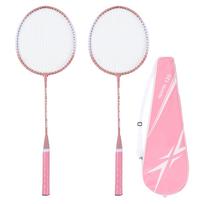 Badmintono raketės Rožinės Profesionali Atskira Geležies Lydinio Badmintono Raketės Pradedantiesiems Studentų Treniruotėms Badmintono Raketės Rinkinys