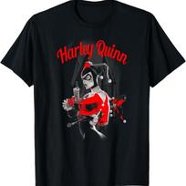 Harley Quinn Pavasarinio Ginklo Marškinėliai S juoda