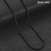 2/3/4/5mm Vyriškas Juodas Padengtas Nerūdijančio Plieno Kvadratinis Rolo Dėžutės Grandinėlės Karoliai Moterims Vyrams Metalinis Chokeris Papuošalai Dovanų Aksesuarai 20cm Bracelet
