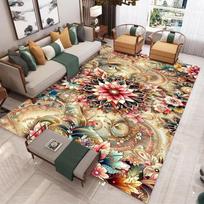 Luxury  Floral Botanical Washable Floor Mat Carpets for Living Rooms Dining Room Non-Slip Rug Bedroom Bedside Soft Mat 40x60cm