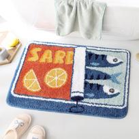 Cartoon Sardine Floor Mat, Soft and Non-slip, Kitchen and Bathroom Mat, Sofa and Bedroom Carpet, Home Decoration 40x60cm 16x24inch