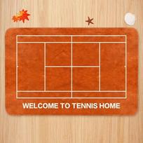 Non-slip  Door Mat Tennis Court Pattern Rug Carpet Bathroom Kitchen Balcony  Living  Porch Bed Carpet  Home Decoration 30X50CM