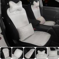 Madinga Klasikinė Automobilio Sėdynės Užvalkalų Pilnas Komplektas Blizgantis Deimantinis Interjero Aksesuaras Moterims Kvėpuojanti Universali Visiems AB headrest
