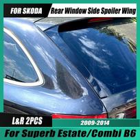 Skirtas Skoda Superb Combi/Touring galinio lango šoninio spoileris sparno automobilio galinio bagažinės difuzoriaus Canard skirstytuvo kėbulo komplektui TSI TDI Gloss Black