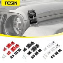 TESIN automobilių variklio gaubto fiksatorių spynų dangtelių komplektai, skirti Jeep Wrangler JL Gladiator JT 2018 2022 2023 m. Black A